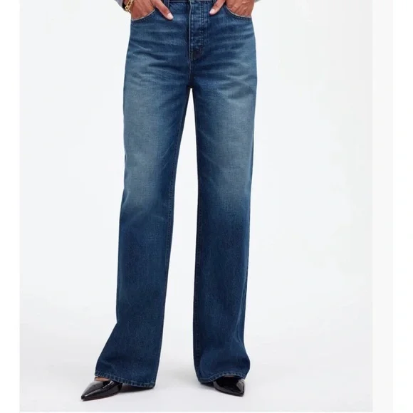 Madewell Low-Slung Baggy Button Fly Wide Leg Jeans NWOT - Picture 1 of 8
